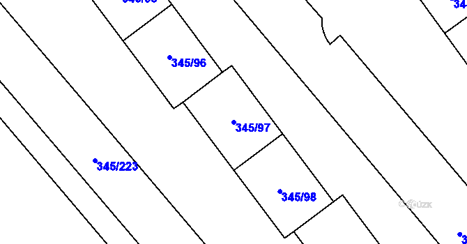 Parcela st. 345/97 v KÚ Kamýk, Katastrální mapa
