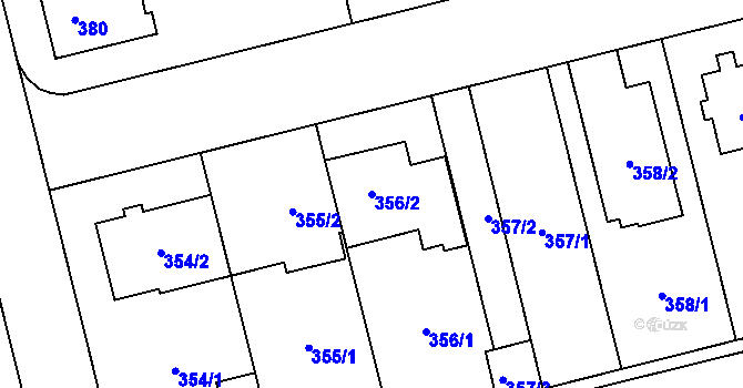Parcela st. 356/2 v KÚ Kamýk, Katastrální mapa
