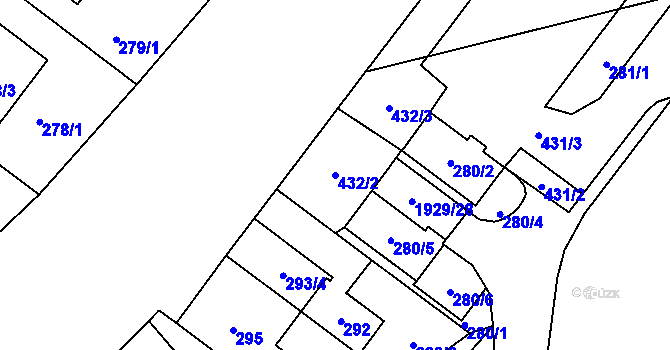 Parcela st. 432/2 v KÚ Kamýk, Katastrální mapa