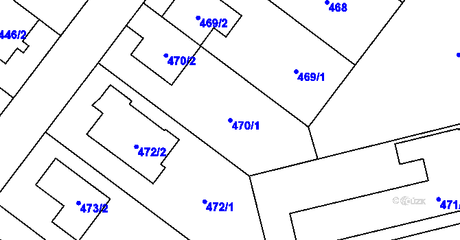 Parcela st. 470/1 v KÚ Kamýk, Katastrální mapa