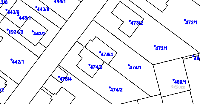 Parcela st. 474/4 v KÚ Kamýk, Katastrální mapa