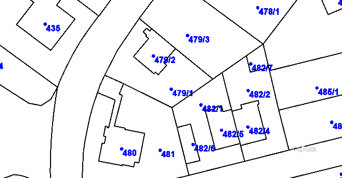 Parcela st. 479/1 v KÚ Kamýk, Katastrální mapa