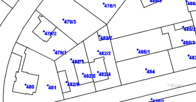 Parcela st. 482/2 v KÚ Kamýk, Katastrální mapa