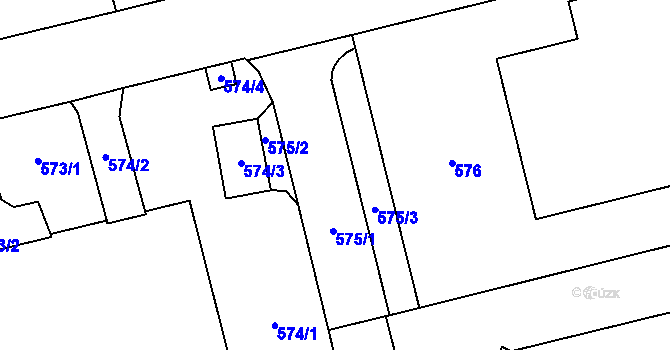 Parcela st. 575/1 v KÚ Kamýk, Katastrální mapa
