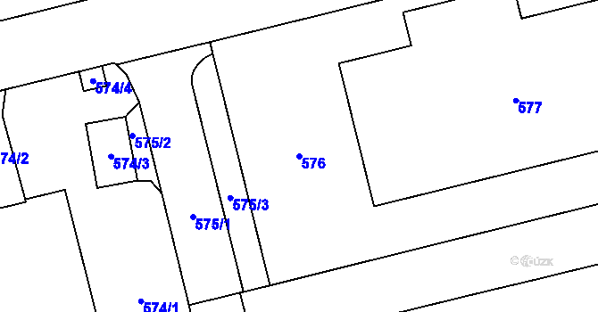 Parcela st. 576 v KÚ Kamýk, Katastrální mapa