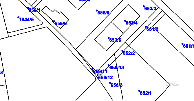 Parcela st. 656/2 v KÚ Kamýk, Katastrální mapa