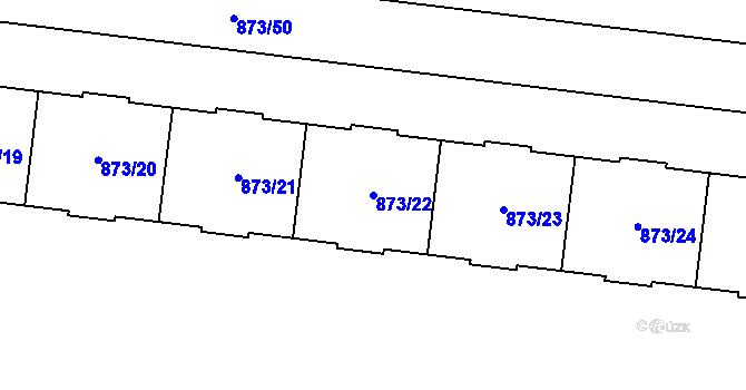 Parcela st. 873/22 v KÚ Kamýk, Katastrální mapa
