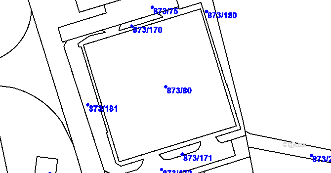 Parcela st. 873/80 v KÚ Kamýk, Katastrální mapa
