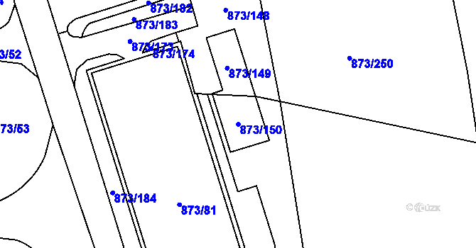 Parcela st. 873/150 v KÚ Kamýk, Katastrální mapa