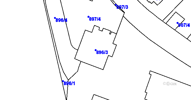 Parcela st. 896/3 v KÚ Kamýk, Katastrální mapa