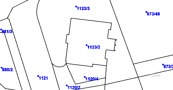 Parcela st. 1123/2 v KÚ Kamýk, Katastrální mapa