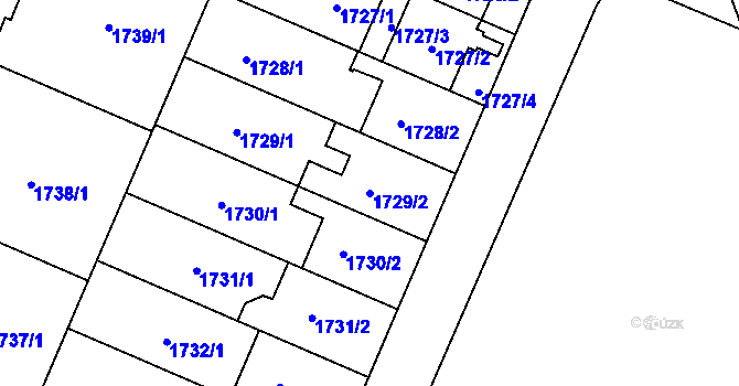 Parcela st. 1729/2 v KÚ Kamýk, Katastrální mapa