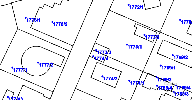 Parcela st. 1773/3 v KÚ Kamýk, Katastrální mapa