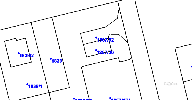 Parcela st. 1857/30 v KÚ Kamýk, Katastrální mapa