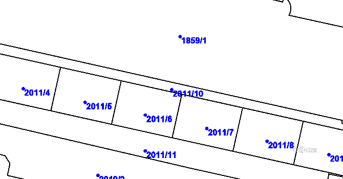 Parcela st. 2011/10 v KÚ Kamýk, Katastrální mapa