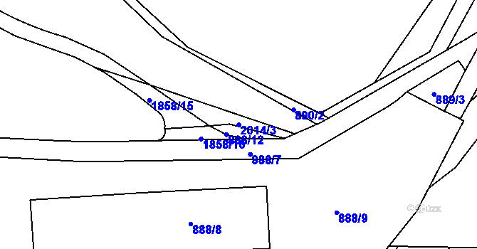 Parcela st. 2014/3 v KÚ Kamýk, Katastrální mapa