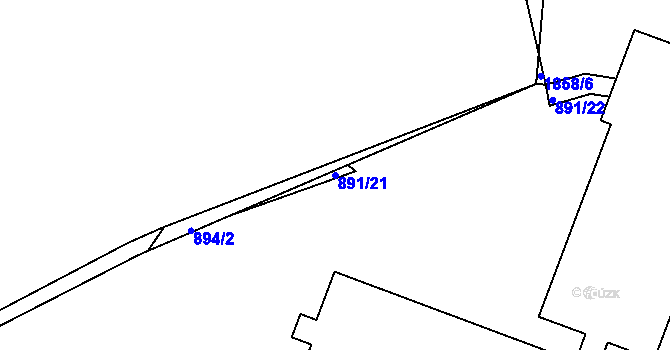 Parcela st. 891/21 v KÚ Kamýk, Katastrální mapa