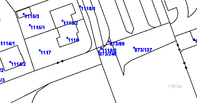 Parcela st. 873/246 v KÚ Kamýk, Katastrální mapa