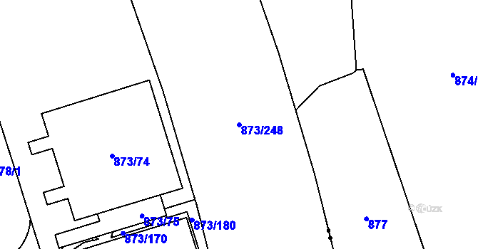 Parcela st. 873/248 v KÚ Kamýk, Katastrální mapa