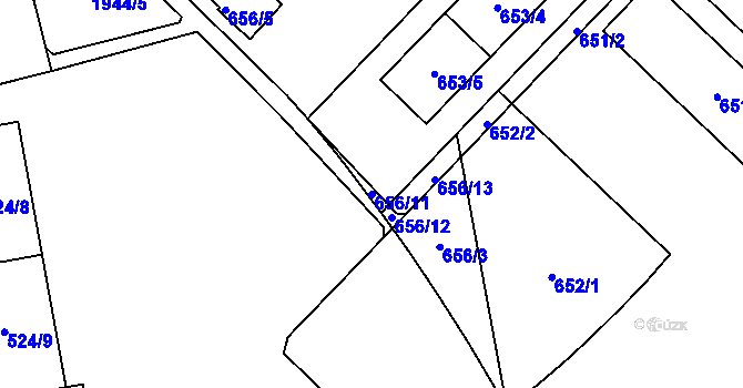 Parcela st. 656/11 v KÚ Kamýk, Katastrální mapa