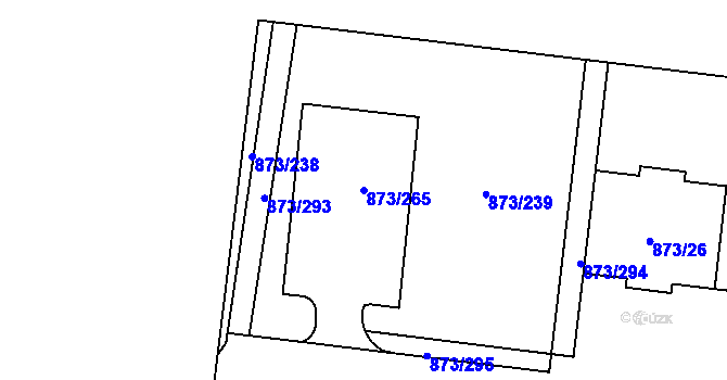 Parcela st. 873/265 v KÚ Kamýk, Katastrální mapa