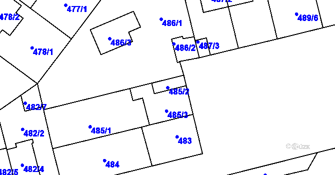 Parcela st. 485/2 v KÚ Kamýk, Katastrální mapa