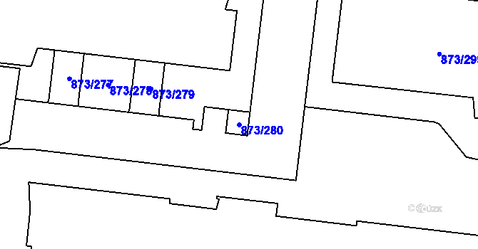 Parcela st. 873/280 v KÚ Kamýk, Katastrální mapa
