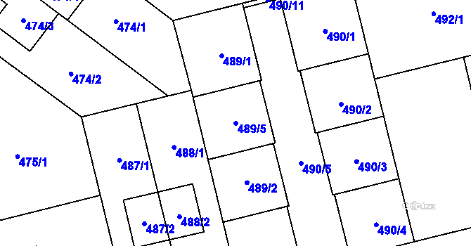 Parcela st. 489/5 v KÚ Kamýk, Katastrální mapa