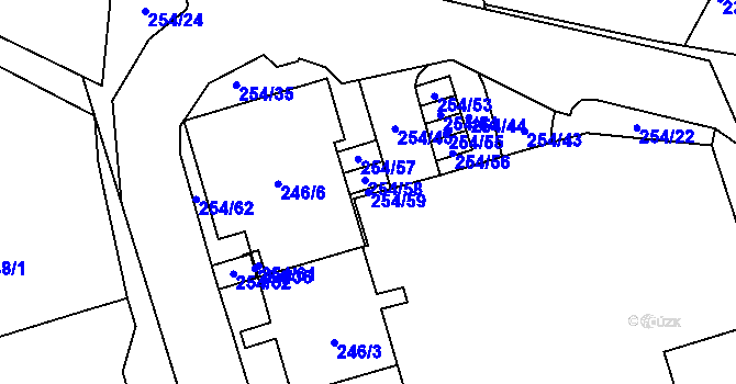 Parcela st. 254/59 v KÚ Kamýk, Katastrální mapa