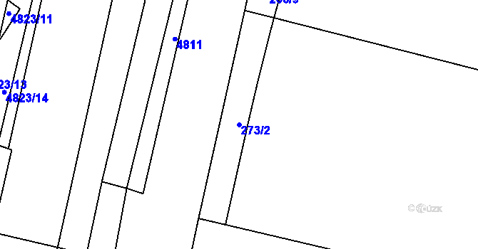 Parcela st. 273/2 v KÚ Modřany, Katastrální mapa