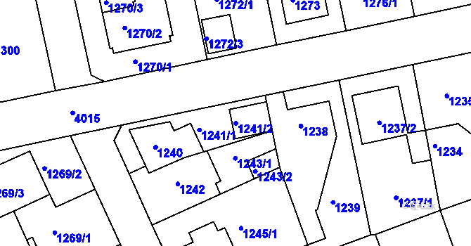 Parcela st. 1241/2 v KÚ Modřany, Katastrální mapa