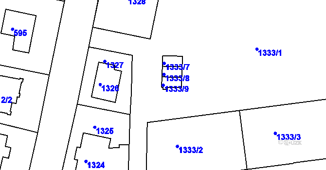 Parcela st. 1333/9 v KÚ Modřany, Katastrální mapa