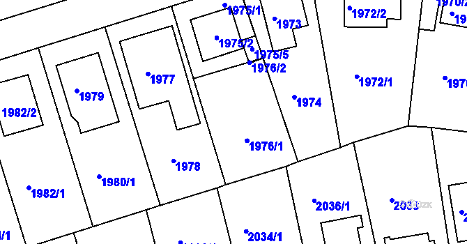 Parcela st. 1976 v KÚ Modřany, Katastrální mapa