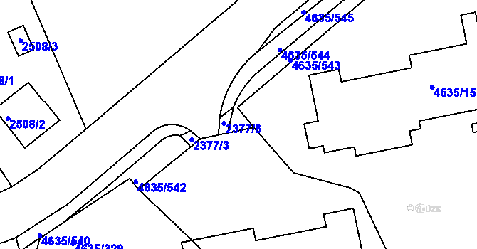 Parcela st. 2377/2 v KÚ Modřany, Katastrální mapa