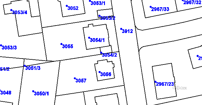 Parcela st. 3054/2 v KÚ Modřany, Katastrální mapa