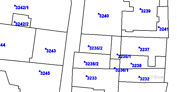 Parcela st. 3235/2 v KÚ Modřany, Katastrální mapa