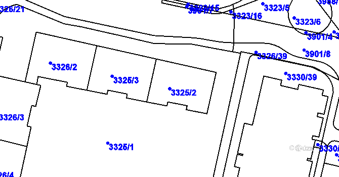 Parcela st. 3325/2 v KÚ Modřany, Katastrální mapa