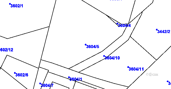 Parcela st. 3604/5 v KÚ Modřany, Katastrální mapa