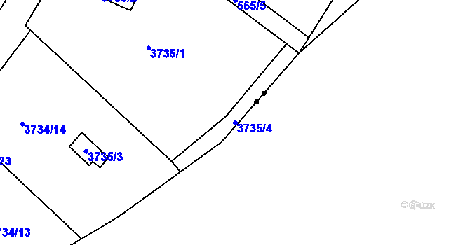 Parcela st. 3735/4 v KÚ Modřany, Katastrální mapa