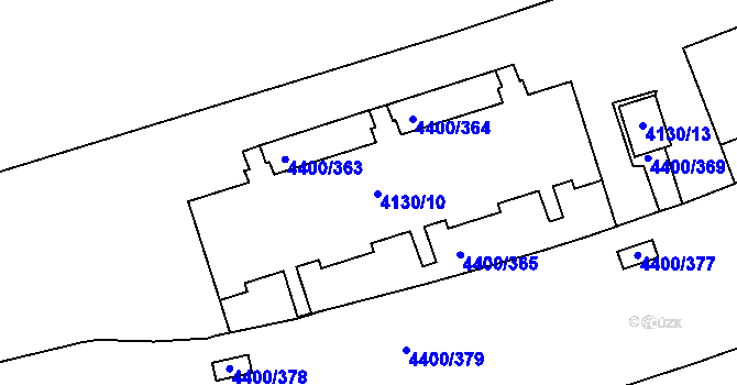 Parcela st. 4130/11 v KÚ Modřany, Katastrální mapa