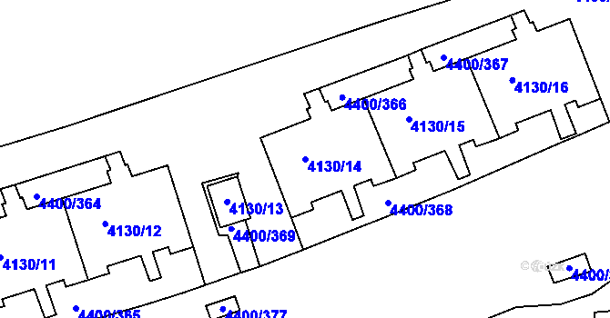 Parcela st. 4130/14 v KÚ Modřany, Katastrální mapa