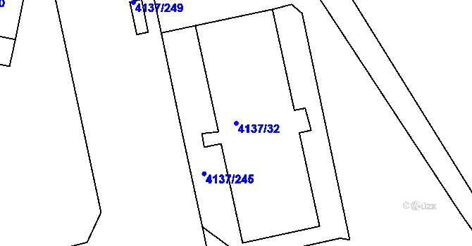Parcela st. 4137/32 v KÚ Modřany, Katastrální mapa