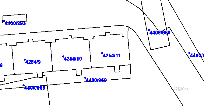 Parcela st. 4254/11 v KÚ Modřany, Katastrální mapa