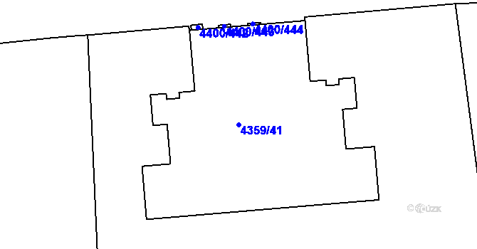 Parcela st. 4359/41 v KÚ Modřany, Katastrální mapa