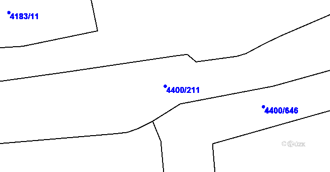 Parcela st. 4400/211 v KÚ Modřany, Katastrální mapa