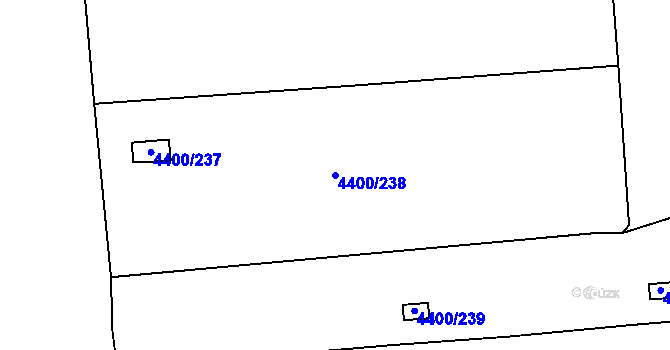 Parcela st. 4400/238 v KÚ Modřany, Katastrální mapa