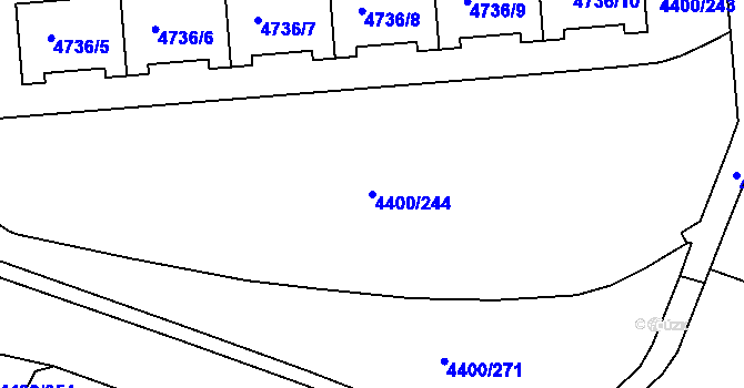 Parcela st. 4400/244 v KÚ Modřany, Katastrální mapa