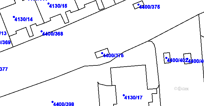 Parcela st. 4400/376 v KÚ Modřany, Katastrální mapa