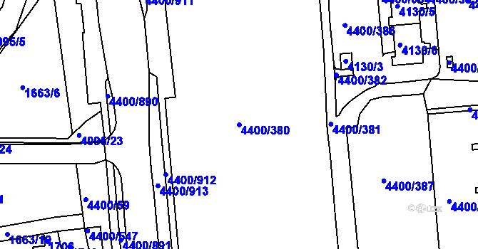 Parcela st. 4400/380 v KÚ Modřany, Katastrální mapa
