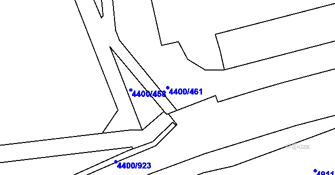 Parcela st. 4400/461 v KÚ Modřany, Katastrální mapa